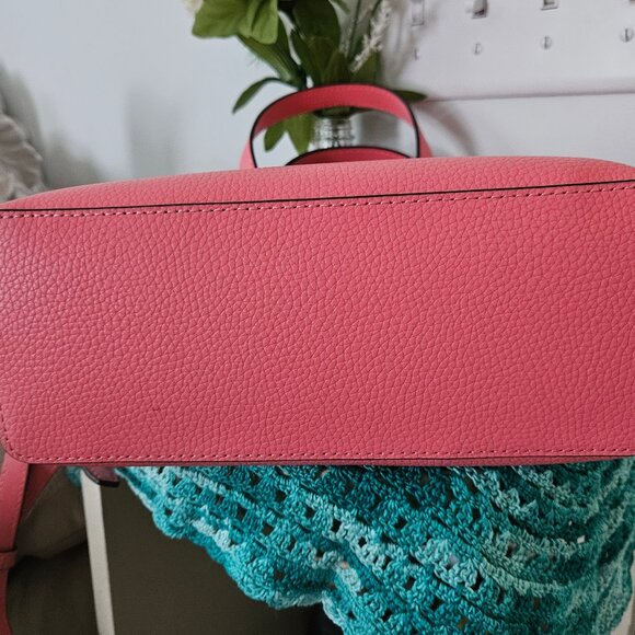 *****SOLD****MICHAEL KORS EMILIA SMALL SATCHEL SHOULDER CROSSBODY BAG GRAPEFRUIT - Picture 5 of 11